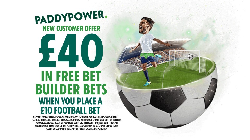 Get Paddy Power's new customer offer for free bets on the football