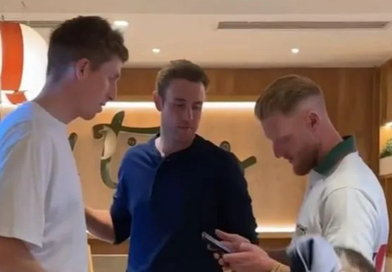 Crawley, Broad and Stokes were all spotted at McDonald's in the early hours