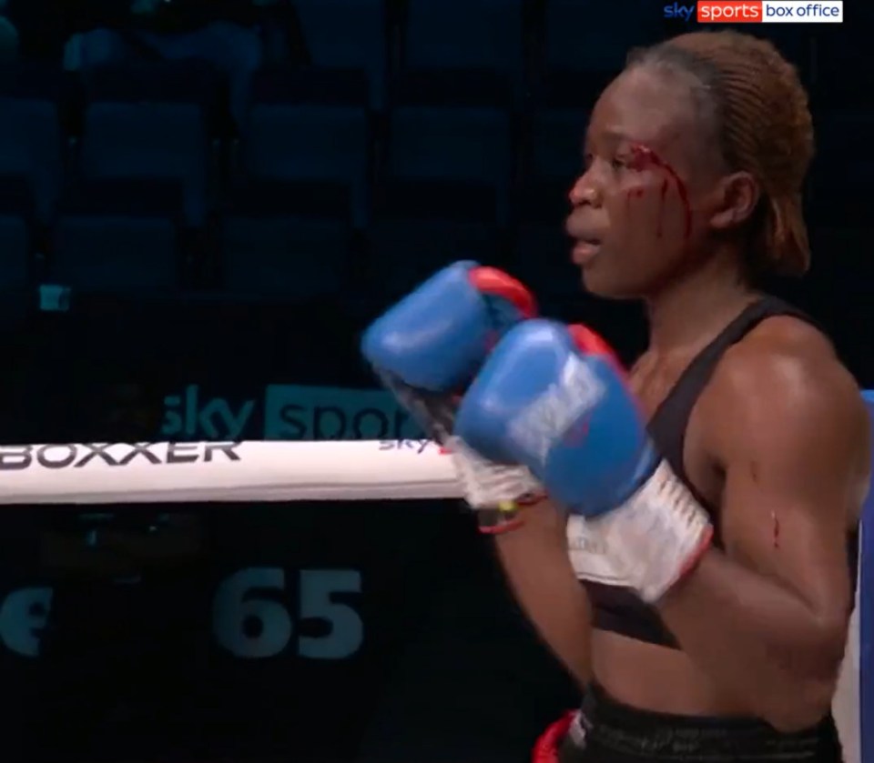 After she got up it was clear that she had sustained a horror cut