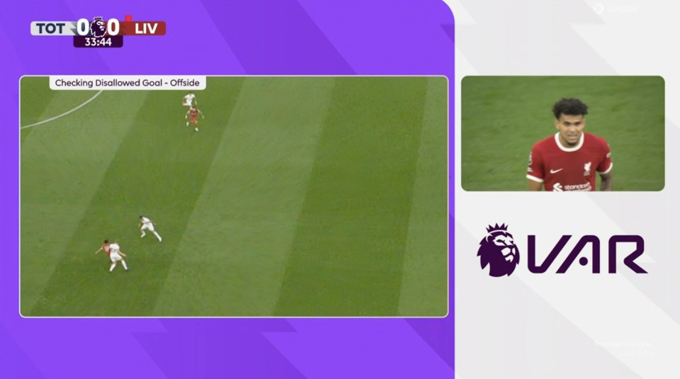 Liverpool were denied a goal after Diaz was adjudged to be offside