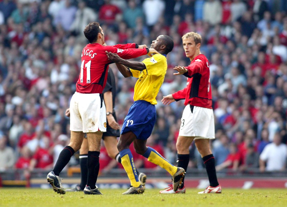 Arsenal legend Lauren reacted angrily following the 0-0 draw away at United in 2003