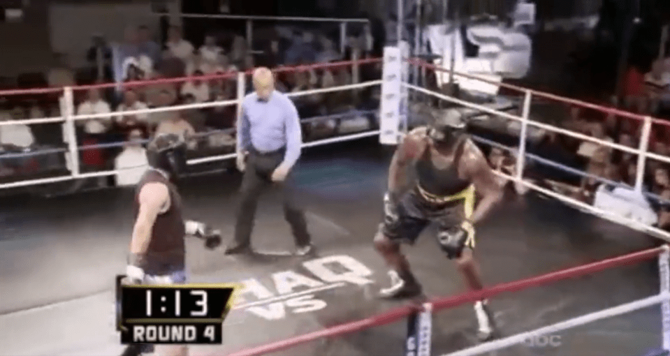 Fight fan Shaq enjoyed himself and showboated in the ring
