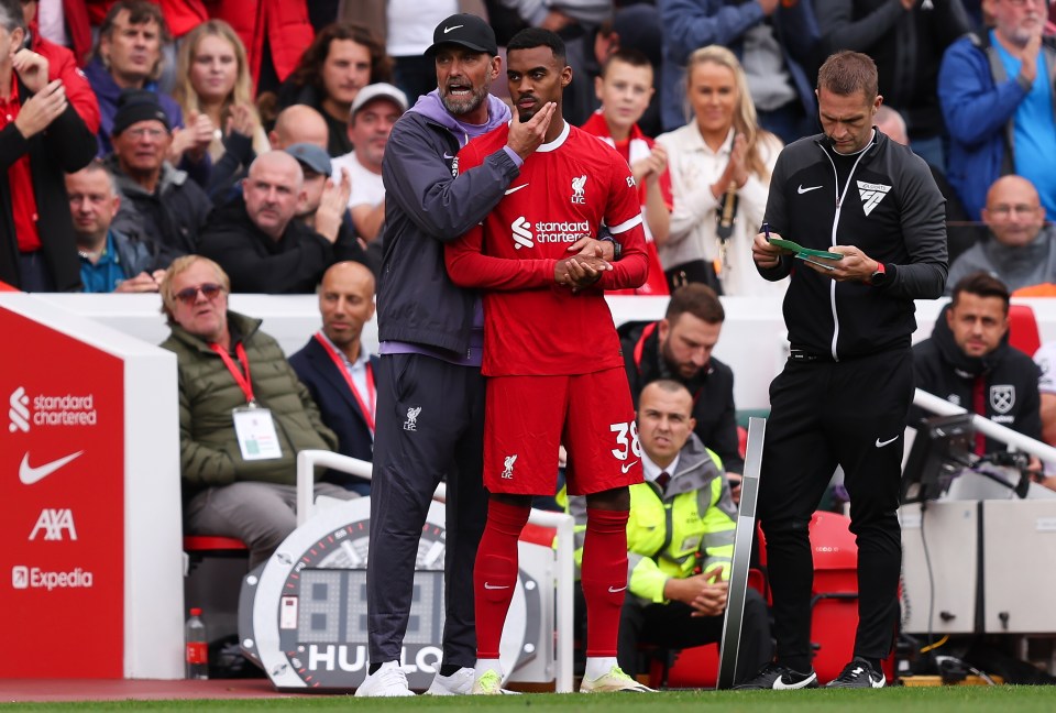 Gravenberch struggled to nail down a place in the Reds' midfield under Klopp
