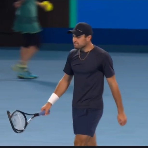 Karatsev momentarily lost his cool in the second set
