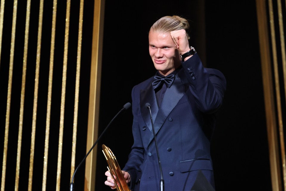 Haaland was named second in the Ballon d'Or rankings, though he did land the Gerd Muller Trophy