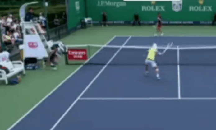 Polmans saw red and launched the ball at the umpire