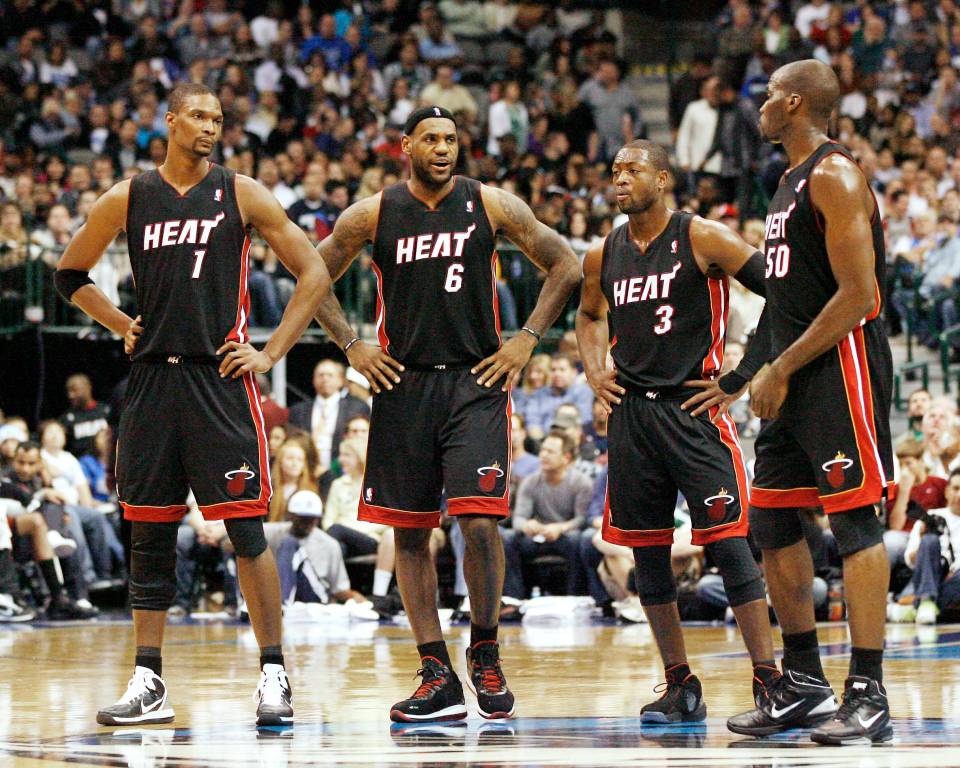 Chris Bosh, LeBron James, Dwyane Wade and the Heat were the bad guys in 2010
