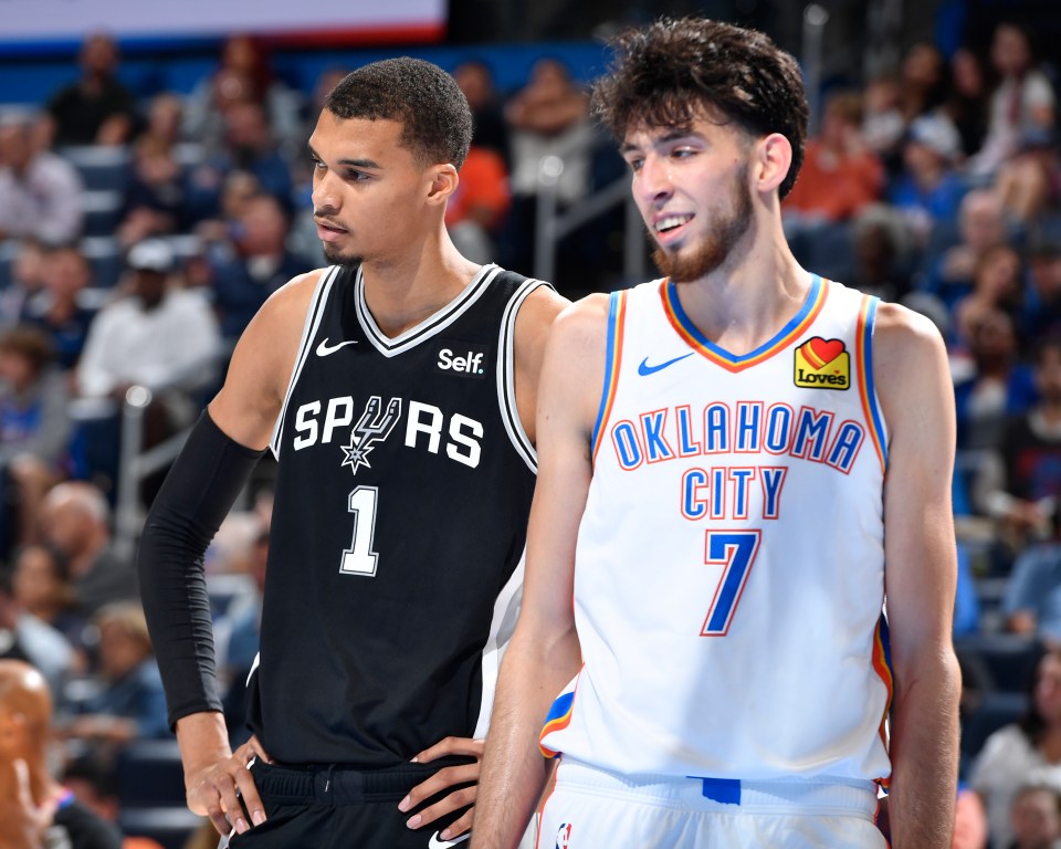 Victor Wembanyama, left, and Chet Holmgren faced off as the NBA's future began