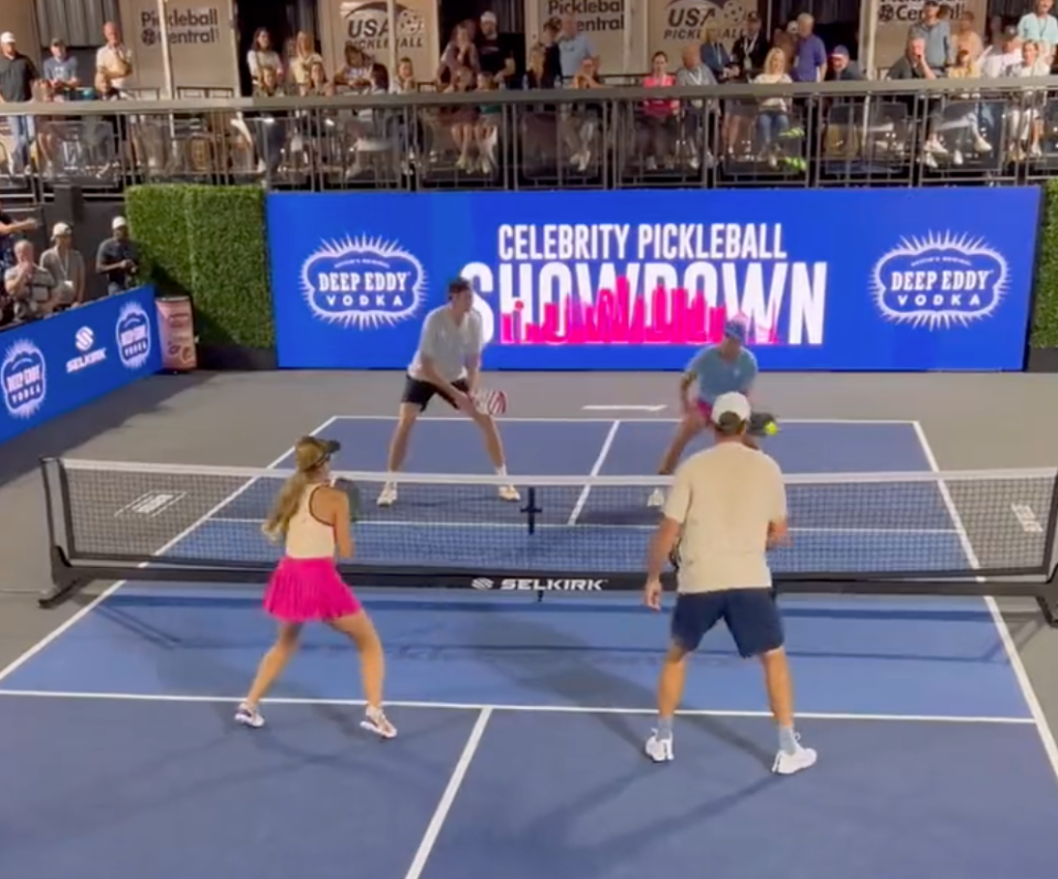 The American took part in a pickleball match as part of a celebrity night