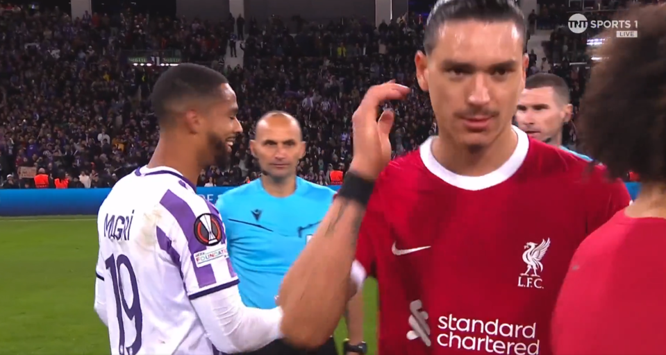 Nunez was not one to shake hands with Magri at full-time