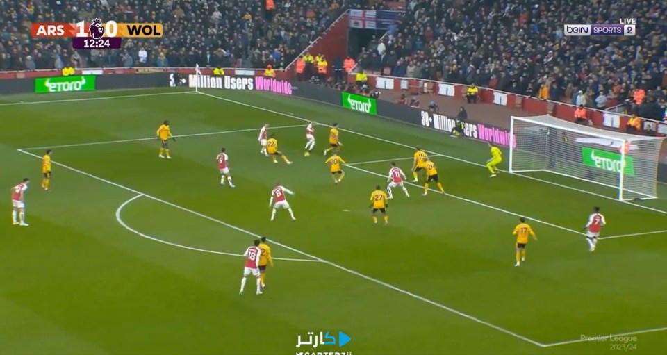Zinchenko ran onto the pass and sent a perfect first-time cross in for Odegaard