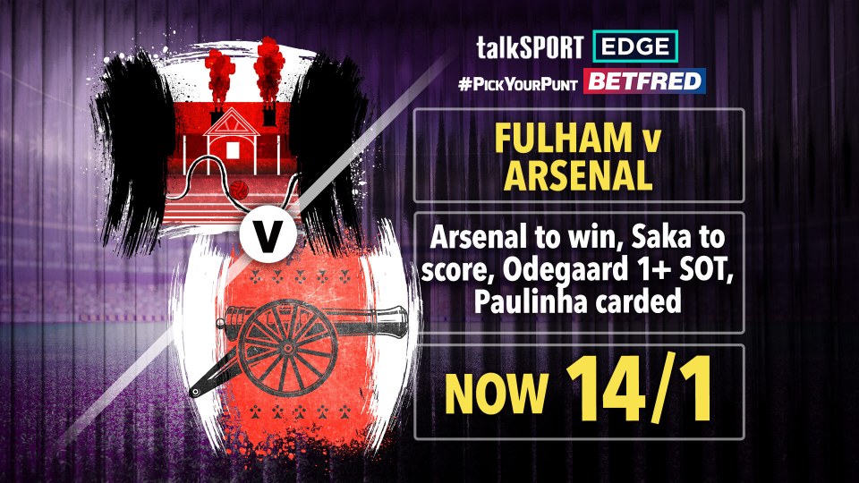 talkSPORT Edge have teamed up with Betfred to offer this #PYP for Fulham v Arsenal.