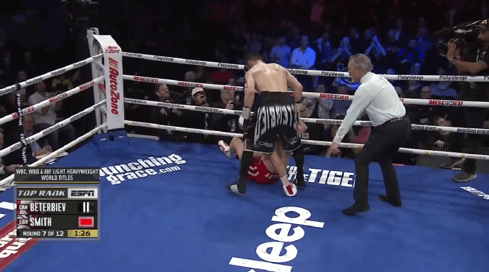 Beterbiev was ruthless as he dropped Smith twice and ended the fight