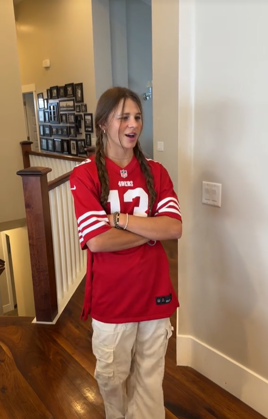 Frey has embraced the similarities and recently shared a video wearing a Purdy jersey