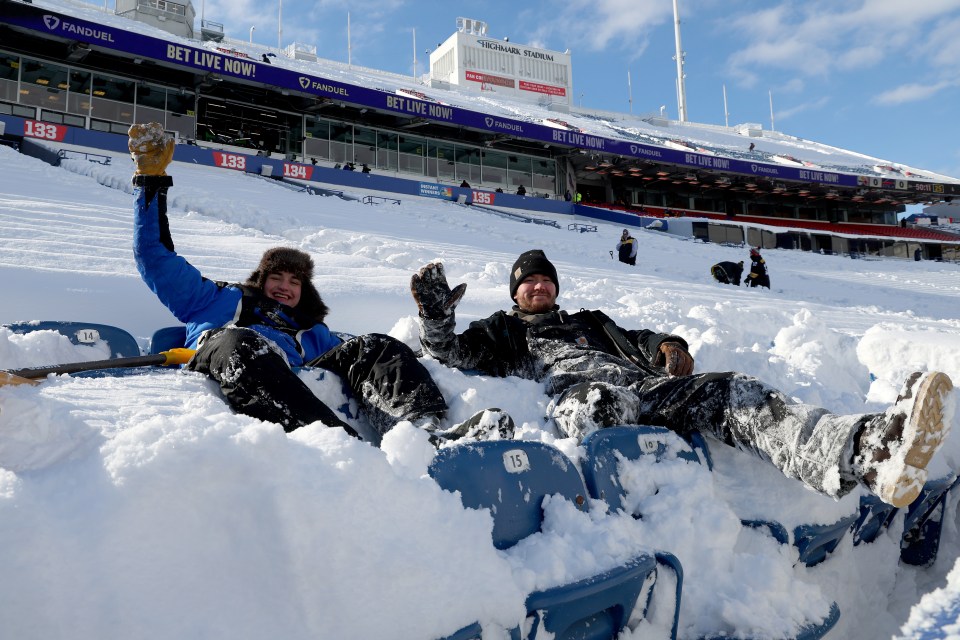 Fans took to their seats in horrendous conditions