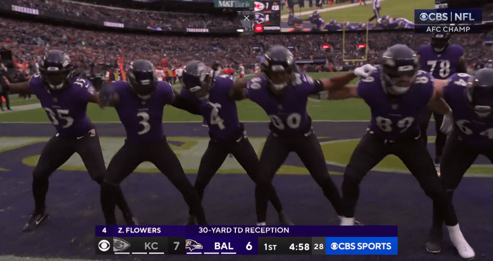 The Ravens players performed the 'Swag Surfin' dance move