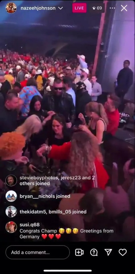 Swift was joined by Kelce, Ice Spice and Blake Lively as she did shots