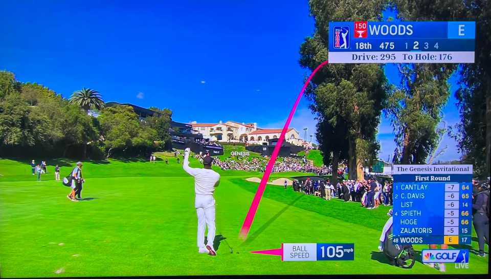Taking to the 18th on Thursday, Woods shanked an effort into the trees