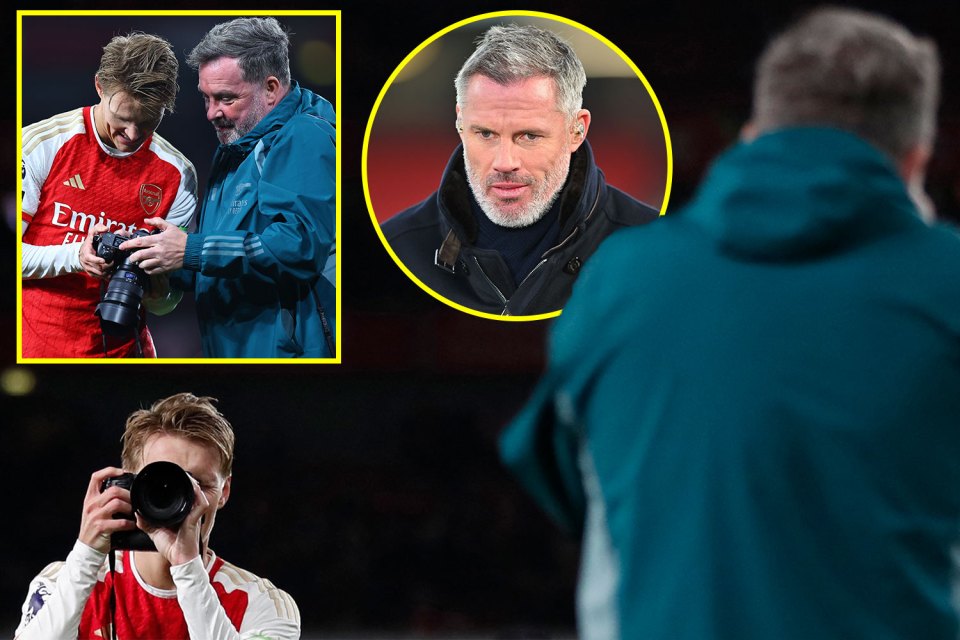 Odegaard taking pictures with Arsenal photographer Stuart Macfarlane didn't sit well with Carragher