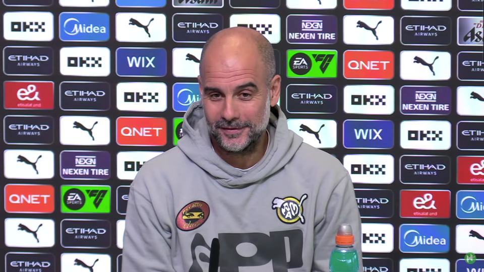 Guardiola couldn't hide his surprise when told about Neville's comments about Man City