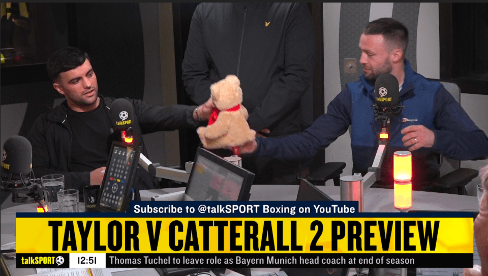 Taylor presented Catterall with a new present a day after gifting him some crayons