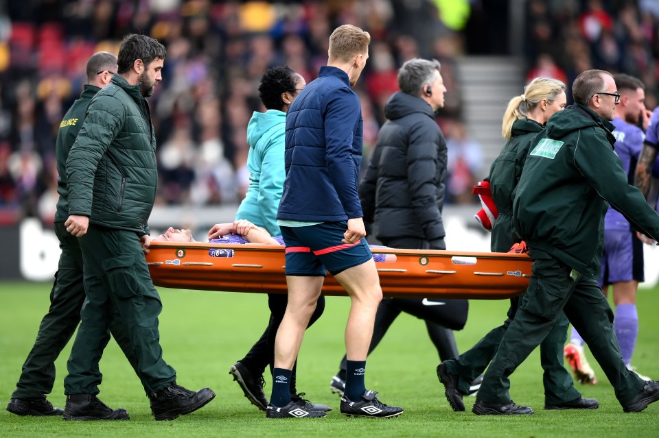 Jota was then stretchered from the pitch in some serious pain