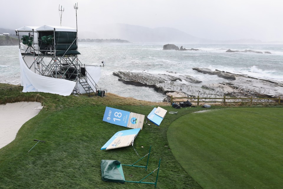 Things got dicey weather wise in California, causing the Pro-Am to be called off at a funny point
