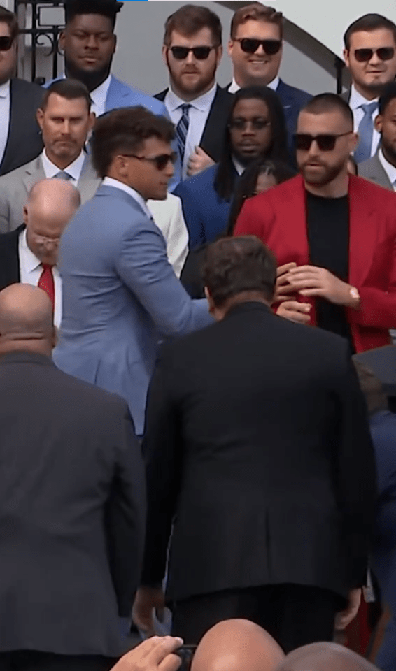 Patrick Mahomes stepped in to stop Kelce saying anything untoward