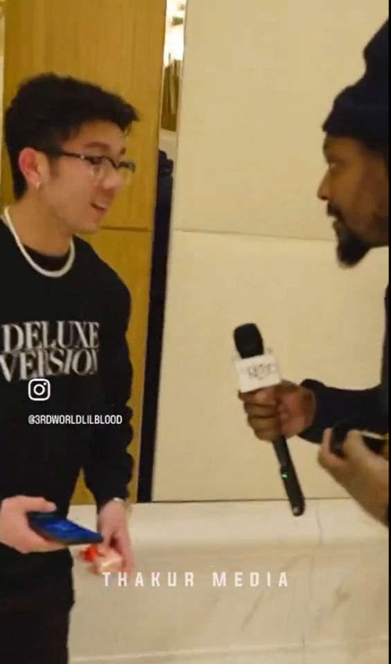 He uttered the x-rated two-word message before walking off without giving them chance to reply