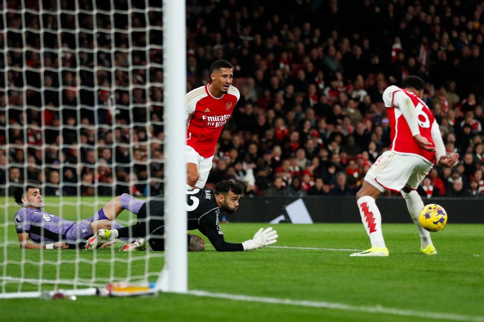 Gabriel scored a comical own-goal on the stroke of half-time