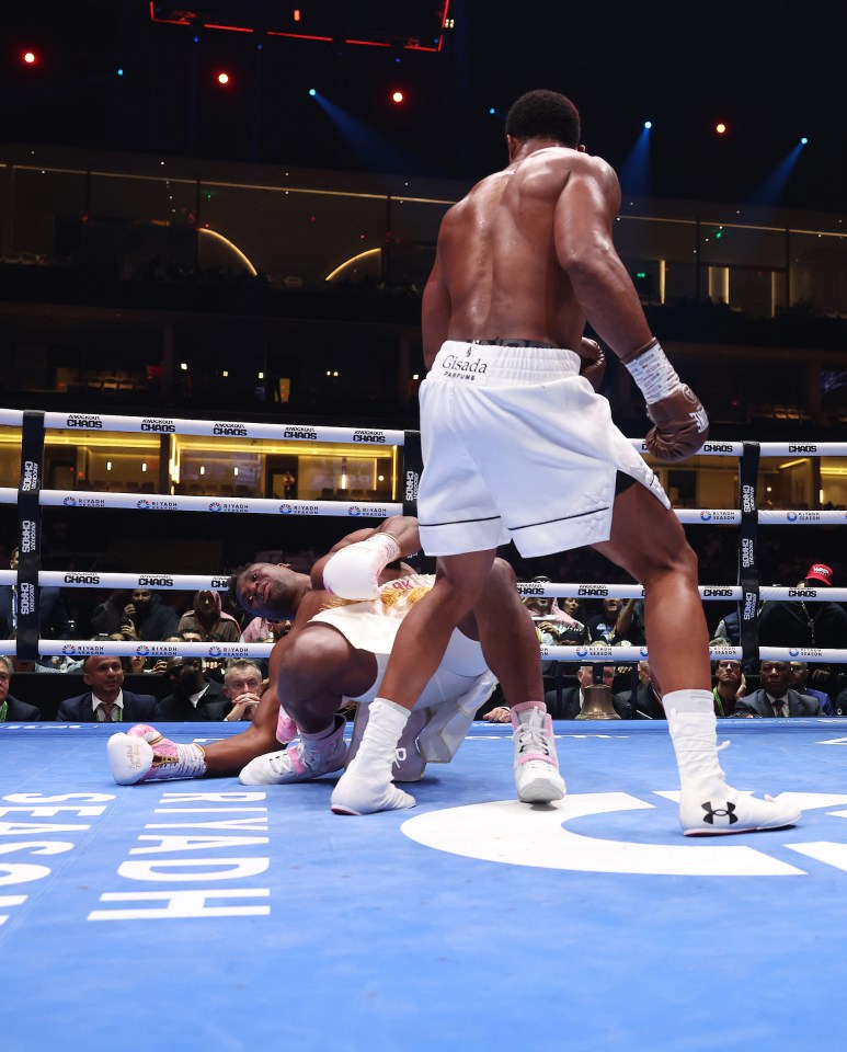 Joshua left Ngannou unconscious in the second round