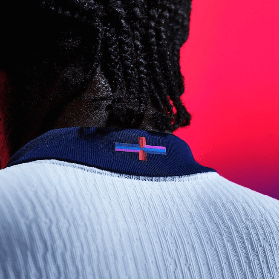 The traditional red of the cross has been multi-coloured leaving some fans furious