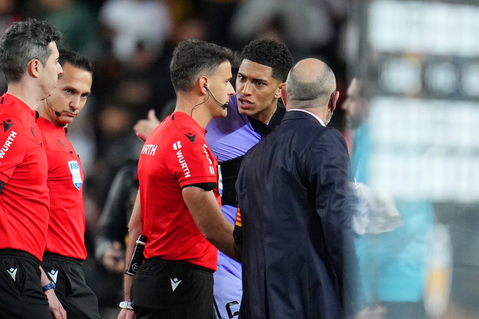 Bellingham was sent off after being denied a last-gasp winner for Real Madrid