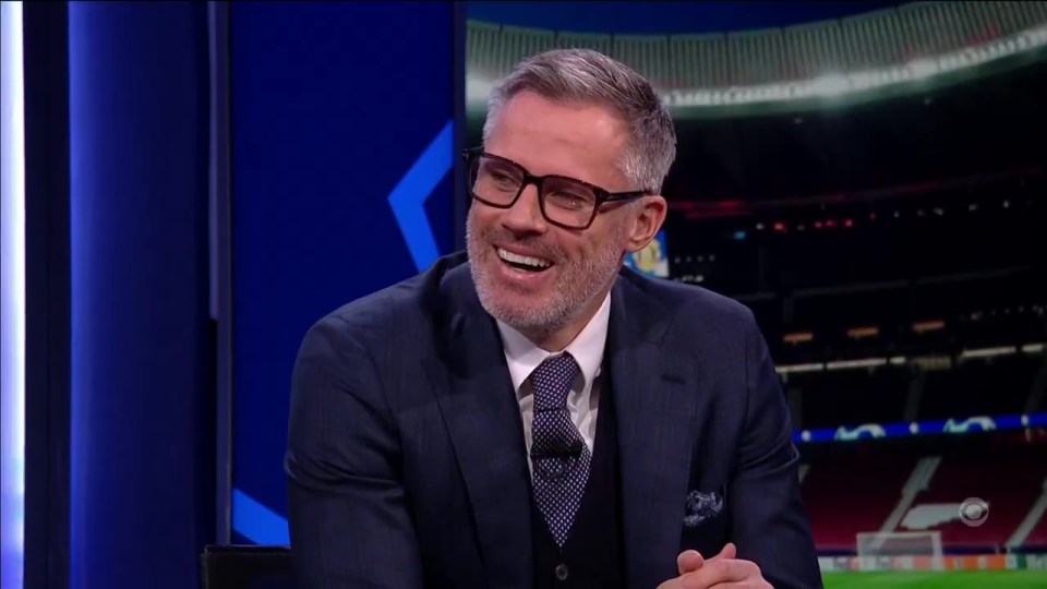 Carragher smiled as the presenter said he can go too far