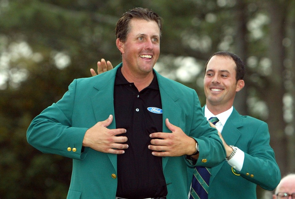 Mickelson has worn the green jacket three times across his career