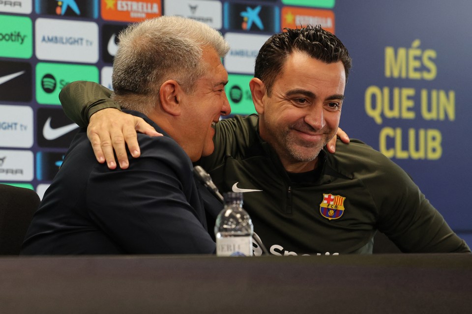 Xavi had only been persuaded to stay on at the Nou Camp by Laporta earlier this month