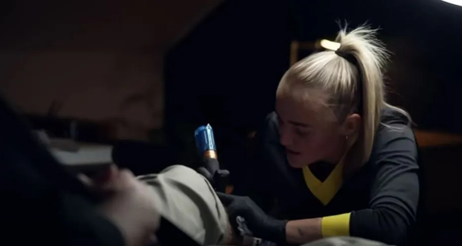 Stanway got to work on her first-ever tattoo in fornt of the cameras
