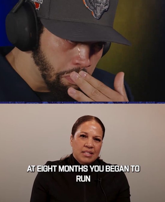 He got emotional when listening to his mother's draft day message