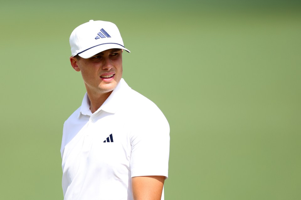 AUGUSTA, GEORGIA - APRIL 10: Ludvig Aberg of Sweden looks on from the second hole during a practice round prior to the 2024 Masters Tournament at Augusta National Golf Club on April 10, 2024 in Augusta, Georgia. (Photo by Andrew Redington/Getty Images)