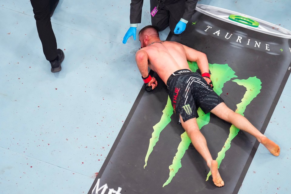 Gaethje was left face down on the floor at UFC 300