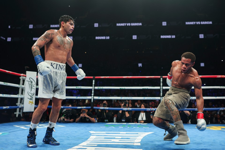 Haney was dropped three times by Garcia in a brutal defeat