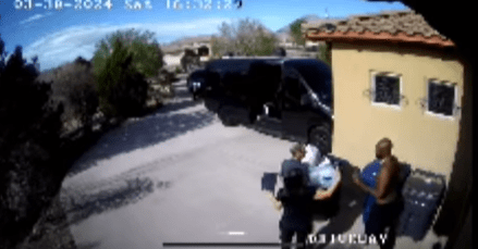 Jones shared footage of him high-fiving Martinez after allegedly threatening her