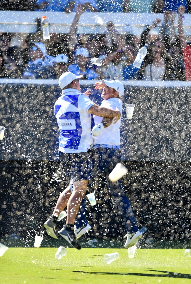 Chase Koepka celebrated like he won the Masters when he hit a hole-in-one on the LIV tour