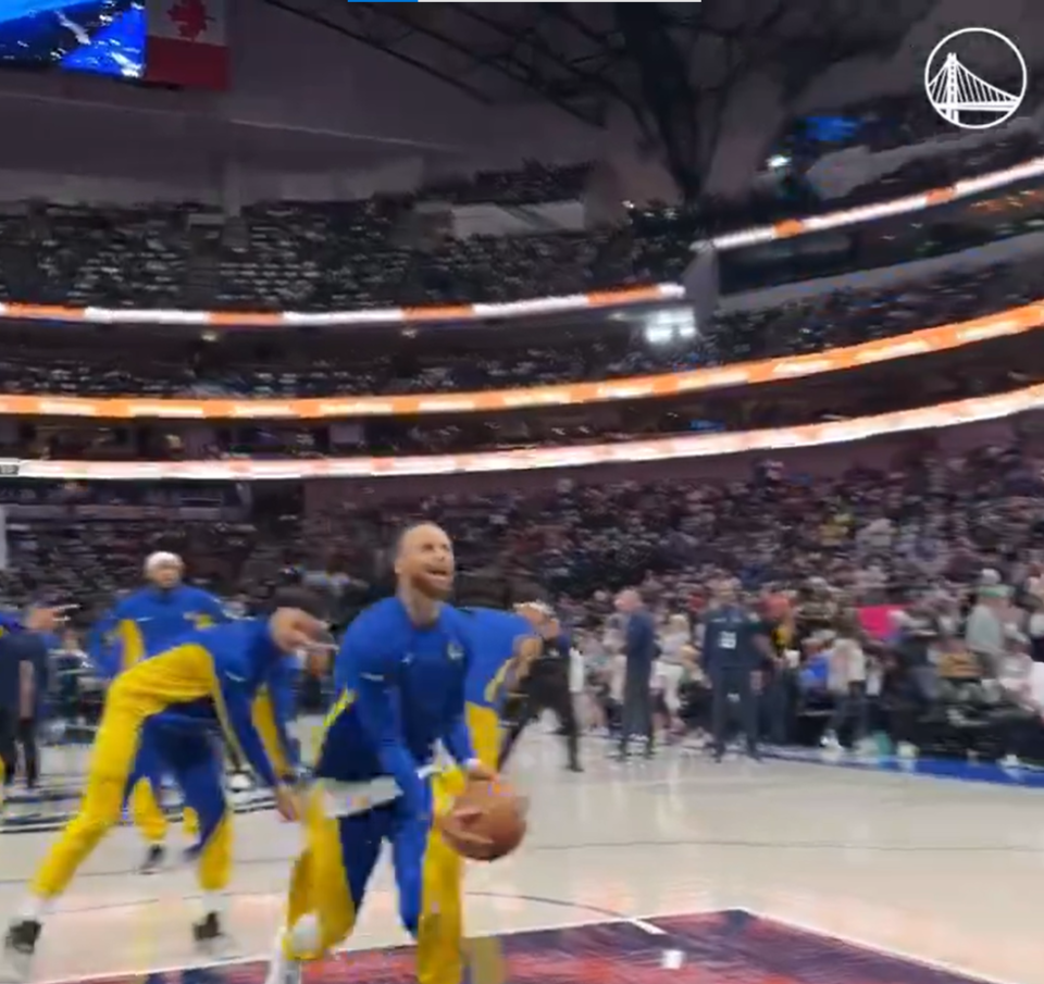 Curry pulled off the remarkable shot prior to a recent game against Dallas