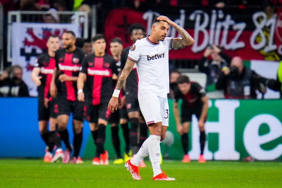 West Ham were undone by two late goals in Thursday's Europa League quarter-final first leg