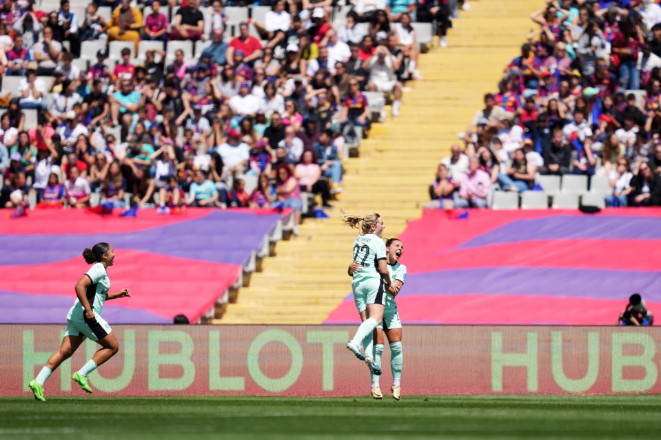 Cuthbert scored the only goal of the first leg as Chelsea beat Barcelona at the Estadi Olimpic Lluis Companys