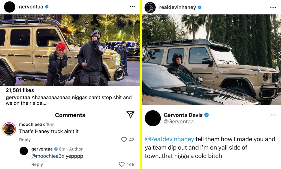 Haney and Garcia exchanged over the photo