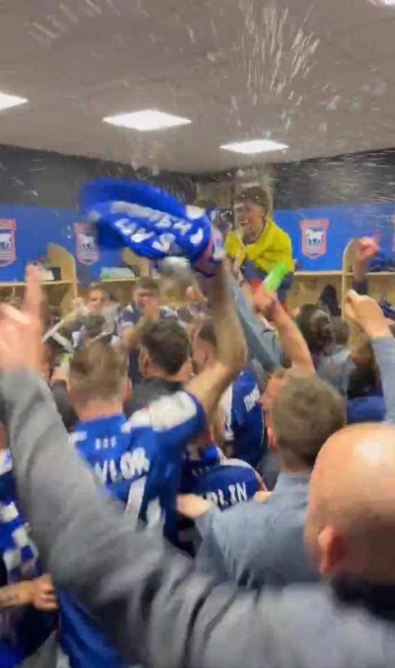 The dressing room was quickly soaked in beer amid the joyous scenes