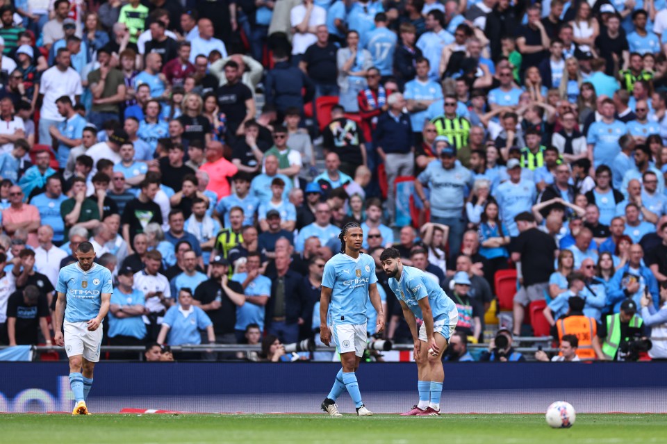 City have failed to become the first English team to win a league and cup in back-to-back seasons