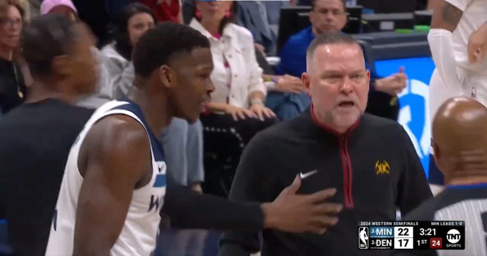 Head coach Malone also lost his cool at the refs